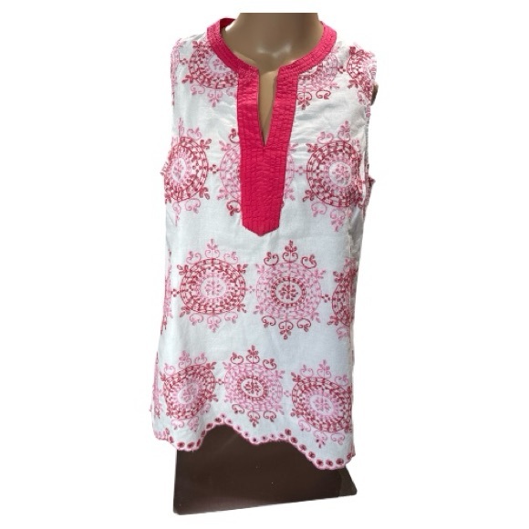 Talbots Tops - Talbots Embroidered Tunic Pink Women's Size Petite Small